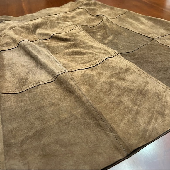 Vintage Gap Suede Leather Knee Length a-line Pencil Skirt Brown sz4, 14.5” waist - Picture 4 of 12